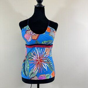 Trina Turk Women's Tankini Top Size S Swimwear Tropical Print Padded